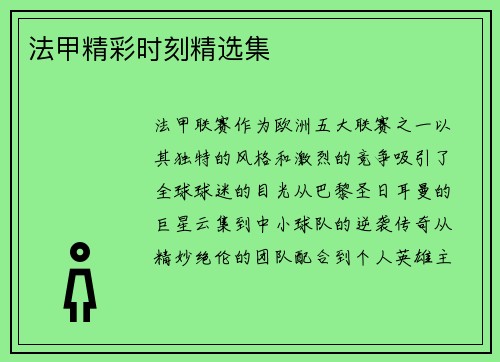 法甲精彩时刻精选集